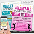 customizable volleyball tournament flyer for fundraising event